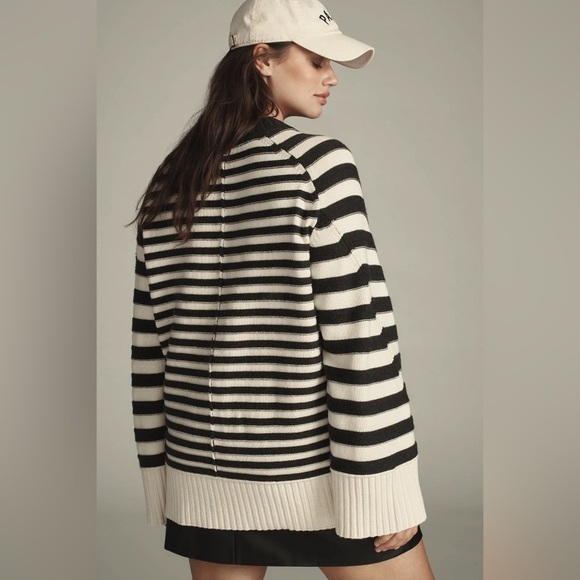 Maeve Sweaters - Anthropologie Maeve The Chandler Crew Neck Relaxed Pullover Sweater Striped L